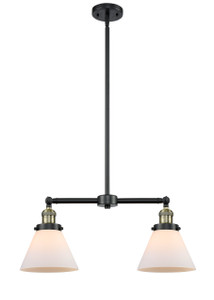 Cone - 2 Light - 21 inch - Black Antique Brass - Stem Hung - Island Light (209-BAB-G41-LED)