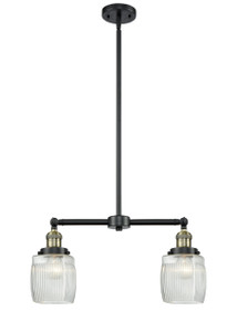 Colton - 2 Light - 22 inch - Black Antique Brass - Stem Hung - Island Light (209-BAB-G302-LED)