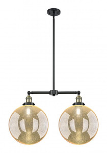 Beacon - 2 Light - 27 inch - Black Antique Brass - Stem Hung - Island Light (209-BAB-G208-12)