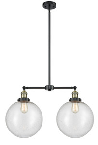 Beacon - 2 Light - 27 inch - Black Antique Brass - Stem Hung - Island Light (209-BAB-G204-12)