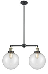 Beacon - 2 Light - 25 inch - Black Antique Brass - Stem Hung - Island Light (209-BAB-G204-10)