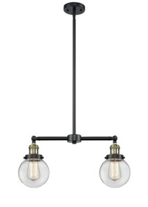 Beacon - 2 Light - 23 inch - Black Antique Brass - Stem Hung - Island Light (209-BAB-G202-6-LED)