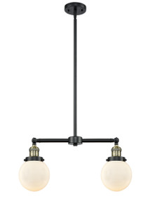 Beacon - 2 Light - 23 inch - Black Antique Brass - Stem Hung - Island Light (209-BAB-G201-6-LED)