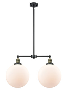 Beacon - 2 Light - 27 inch - Black Antique Brass - Stem Hung - Island Light (209-BAB-G201-12-LED)