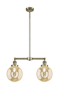 Beacon - 2 Light - 25 inch - Antique Brass - Stem Hung - Island Light (209-AB-G208-8)