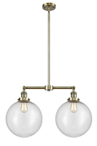 Beacon - 2 Light - 27 inch - Antique Brass - Stem Hung - Island Light (209-AB-G204-12)
