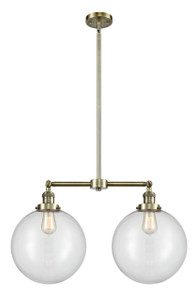 Beacon - 2 Light - 27 inch - Antique Brass - Stem Hung - Island Light (209-AB-G202-12)