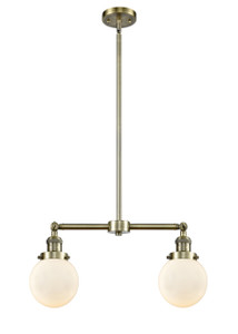 Beacon - 2 Light - 23 inch - Antique Brass - Stem Hung - Island Light (209-AB-G201-6-LED)