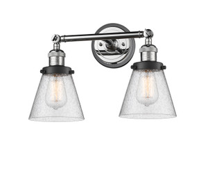Cone - 2 Light - 16 inch - Polished Chrome - Bath Vanity Light (208BP-PCBK-G64)