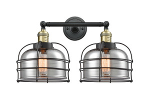 Bell Cage - 2 Light - 19 inch - Black Antique Brass - Bath Vanity Light (208-BAB-G73-CE-LED)