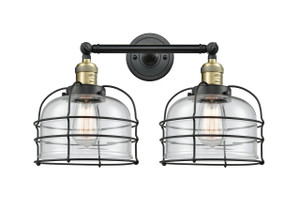 Bell Cage - 2 Light - 19 inch - Black Antique Brass - Bath Vanity Light (208-BAB-G72-CE-LED)