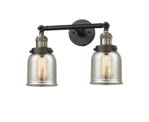 Bell - 2 Light - 15 inch - Black Antique Brass - Bath Vanity Light (208-BAB-G58-LED)