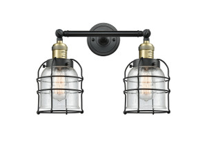 Bell Cage - 2 Light - 16 inch - Black Antique Brass - Bath Vanity Light (208-BAB-G54-CE)