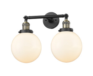 Beacon - 2 Light - 19 inch - Black Antique Brass - Bath Vanity Light (208-BAB-G201-8) Beacon - 2 Light - 19 inch - Black Antique Brass - Bath Vanity Light (208-BAB-G201-8)