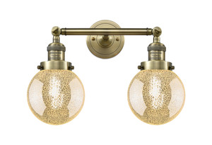 Beacon - 2 Light - 17 inch - Antique Brass - Bath Vanity Light (208-AB-G208-6)
