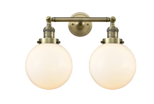 Beacon - 2 Light - 19 inch - Antique Brass - Bath Vanity Light (208-AB-G201-8-LED) Beacon - 2 Light - 19 inch - Antique Brass - Bath Vanity Light (208-AB-G201-8-LED)