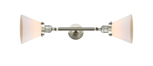 Cone - 2 Light - 8 inch - Brushed Satin Nickel - Bath Vanity Light (208L-SN-G41)