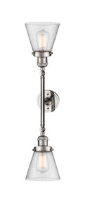 Cone - 2 Light - 6 inch - Polished Nickel - Bath Vanity Light (208L-PN-G64-LED)