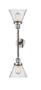 Cone - 2 Light - 8 inch - Polished Nickel - Bath Vanity Light (208L-PN-G44-LED)