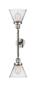 Cone - 2 Light - 8 inch - Polished Nickel - Bath Vanity Light (208L-PN-G42-LED)