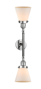 Cone - 2 Light - 6 inch - Polished Chrome - Bath Vanity Light (208L-PC-G61-LED)