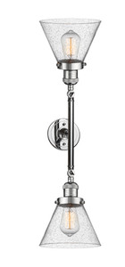 Cone - 2 Light - 8 inch - Polished Chrome - Bath Vanity Light (208L-PC-G44-LED)