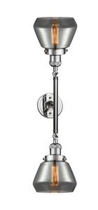 Fulton - 2 Light - 7 inch - Polished Chrome - Bath Vanity Light (208L-PC-G173)