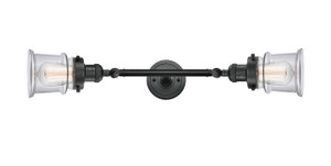 Canton - 2 Light - 6 inch - Matte Black - Bath Vanity Light (208L-BK-G182S-LED)