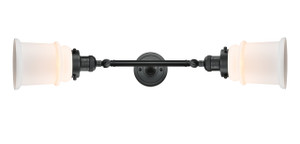 Canton - 2 Light - 6 inch - Matte Black - Bath Vanity Light (208L-BK-G181-LED)