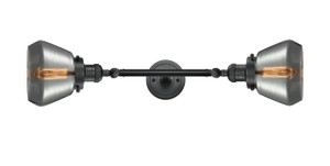 Fulton - 2 Light - 7 inch - Matte Black - Bath Vanity Light (208L-BK-G173-LED)