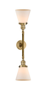 Cone - 2 Light - 6 inch - Brushed Brass - Bath Vanity Light (208L-BB-G61)