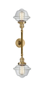 Oxford - 2 Light - 8 inch - Brushed Brass - Bath Vanity Light (208L-BB-G532)