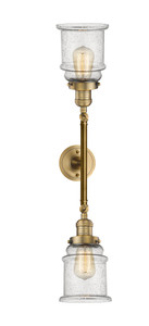 Canton - 2 Light - 6 inch - Brushed Brass - Bath Vanity Light (208L-BB-G184-LED)