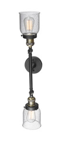Bell - 2 Light - 5 inch - Black Antique Brass - Bath Vanity Light (208L-BAB-G54-LED)