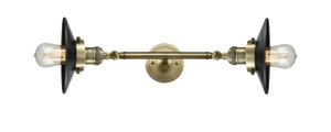 Railroad - 2 Light - 8 inch - Antique Brass - Bath Vanity Light (208L-AB-M6)