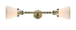 Cone - 2 Light - 6 inch - Antique Brass - Bath Vanity Light (208L-AB-G61-LED)