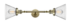 Cone - 2 Light - 8 inch - Antique Brass - Bath Vanity Light (208L-AB-G44)