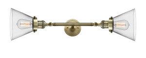 Cone - 2 Light - 8 inch - Antique Brass - Bath Vanity Light (208L-AB-G42)
