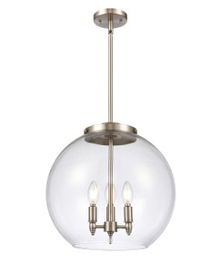 Athens - 3 Light - 16 inch - Brushed Satin Nickel - Cord hung - Pendant (221-3S-SN-G122-16)
