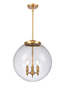 Beacon - 3 Light - 16 inch - Satin Gold - Cord hung - Pendant (221-3S-SG-G202-16)