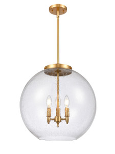 Athens - 3 Light - 18 inch - Satin Gold - Cord hung - Pendant (221-3S-SG-G124-18-LED)