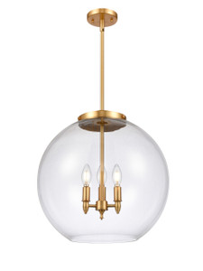 Athens - 3 Light - 18 inch - Satin Gold - Cord hung - Pendant (221-3S-SG-G122-18)