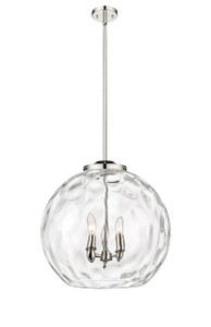 Athens Water Glass - 3 Light - 18 inch - Polished Nickel - Cord hung - Pendant (221-3S-PN-G1215-18-LED)