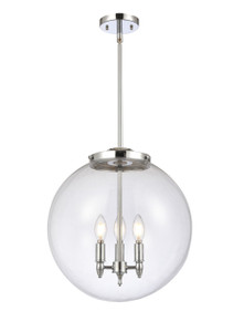 Beacon - 3 Light - 16 inch - Polished Chrome - Cord hung - Pendant (221-3S-PC-G202-16-LED)
