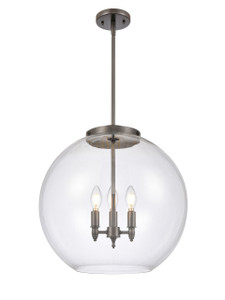 Athens - 3 Light - 18 inch - Oil Rubbed Bronze - Cord hung - Pendant (221-3S-OB-G122-18-LED)