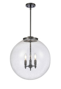 Beacon - 3 Light - 18 inch - Matte Black - Cord hung - Pendant (221-3S-BK-G204-18-LED)