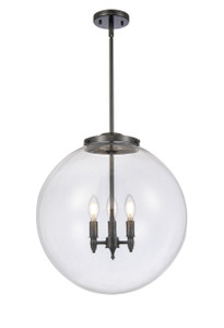 Beacon - 3 Light - 18 inch - Matte Black - Cord hung - Pendant (221-3S-BK-G202-18-LED)