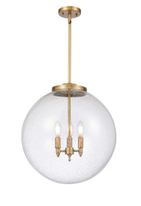 Beacon - 3 Light - 18 inch - Brushed Brass - Cord hung - Pendant (221-3S-BB-G204-18)