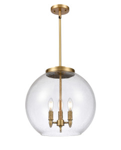 Athens - 3 Light - 16 inch - Brushed Brass - Cord hung - Pendant (221-3S-BB-G124-16-LED)