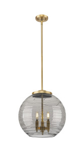 Athens Deco Swirl - 3 Light - 16 inch - Brushed Brass - Cord hung - Pendant (221-3S-BB-G1213-16SM)